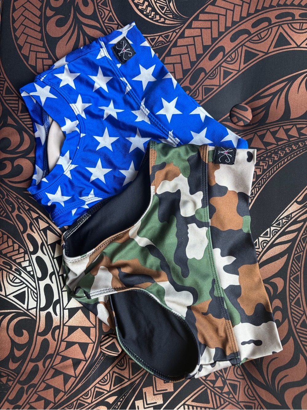 Kids Dance Briefs - Blue Stars & Camo Print Duo